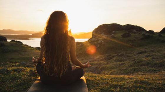 Person meditating