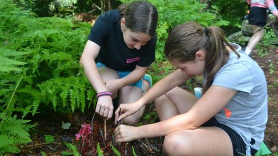 campers exploring nature