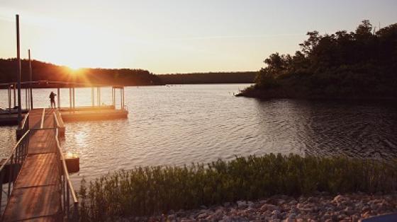 lake at sunset