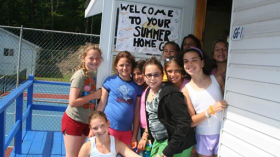 campers near bunkhouse