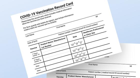 stock photo of vaccine record card