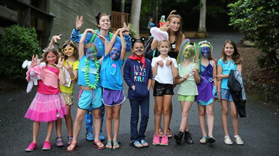 campers dressed up in costume