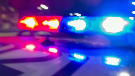 Police car lights flashing