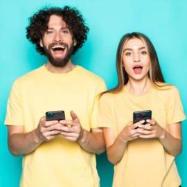 Stock photo people holding smartphones