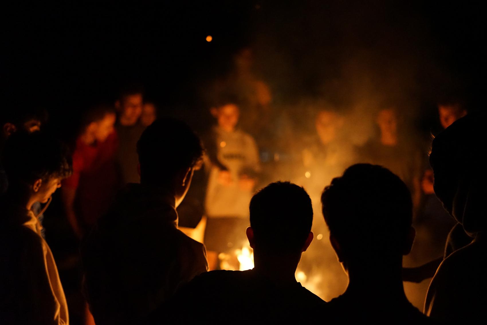 campers around a fire