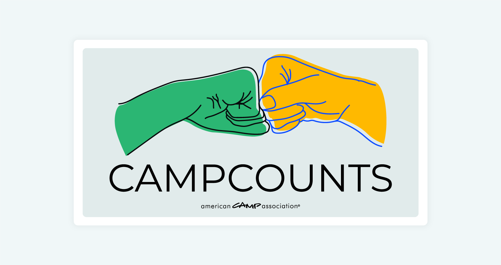 Two Fists bumping with "CampCounts" underneath