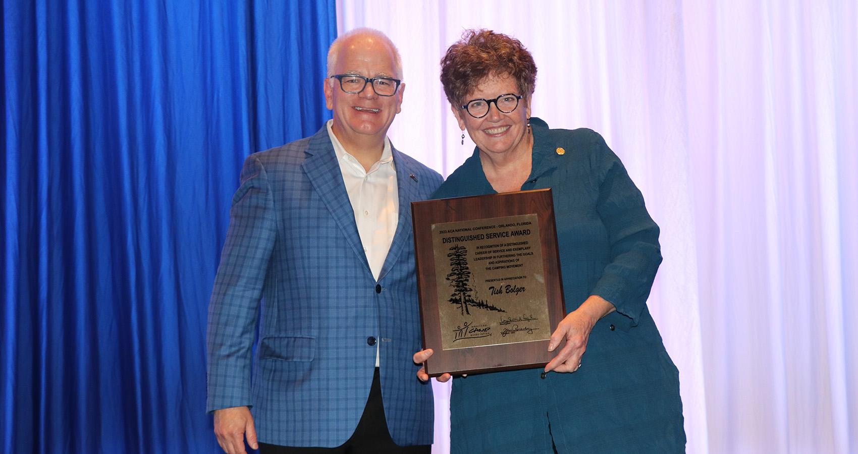 Tom Rosenberg presenting Tish Bolger her award