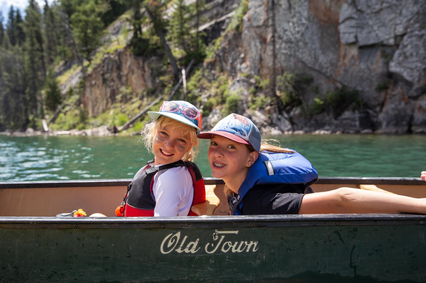 campers in canoe