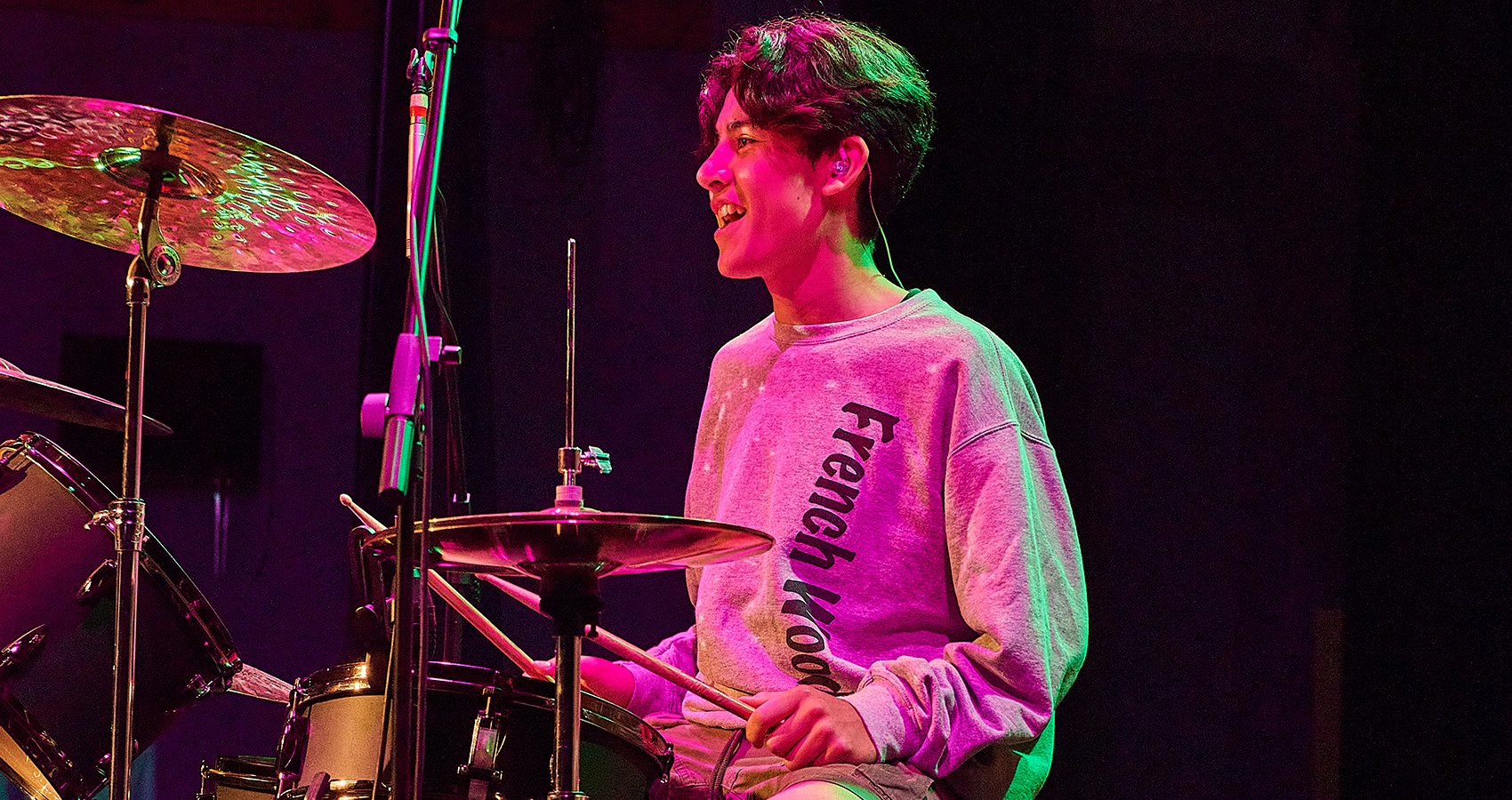 camper on drums