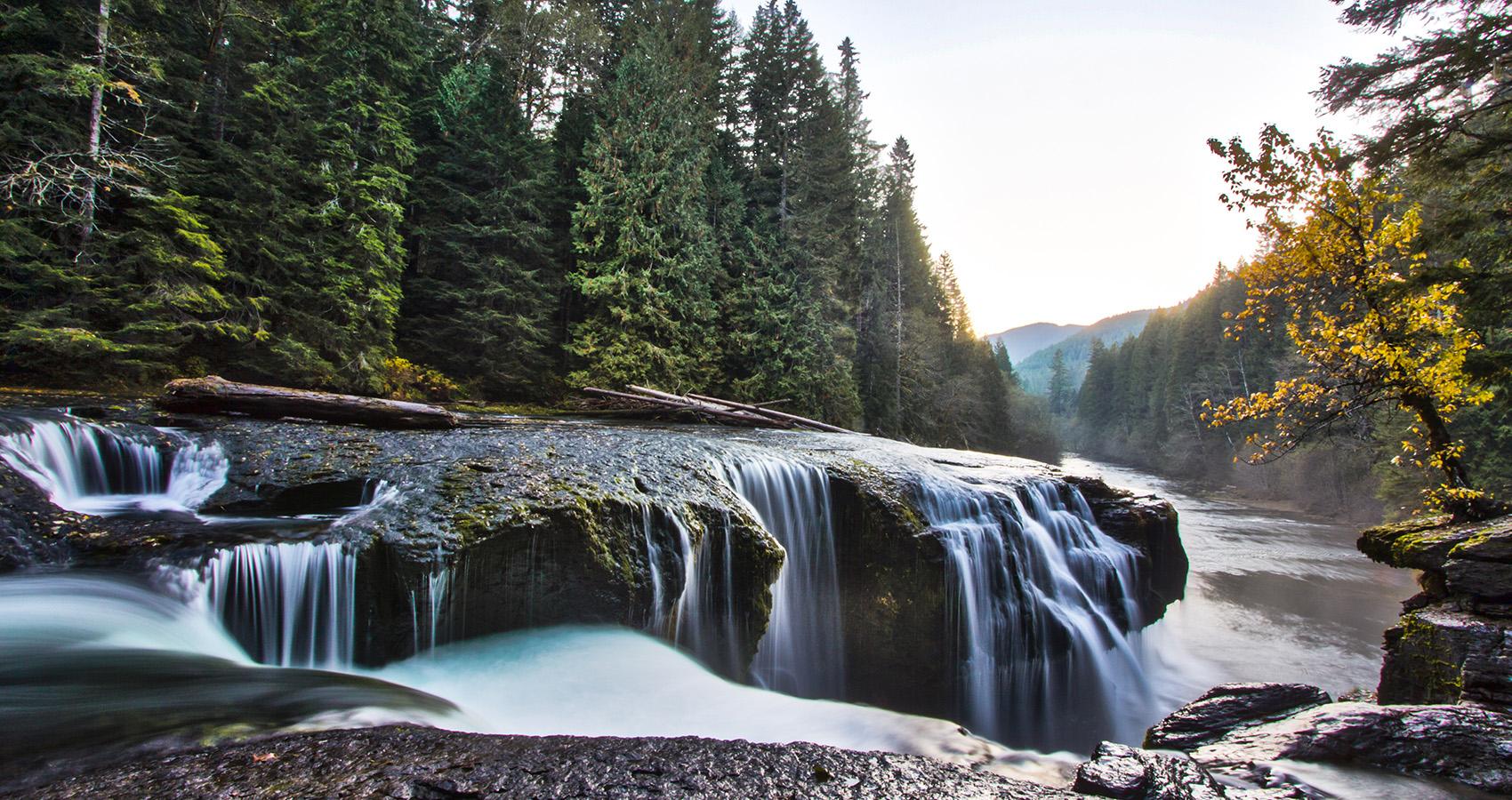 Waterfall over rocks