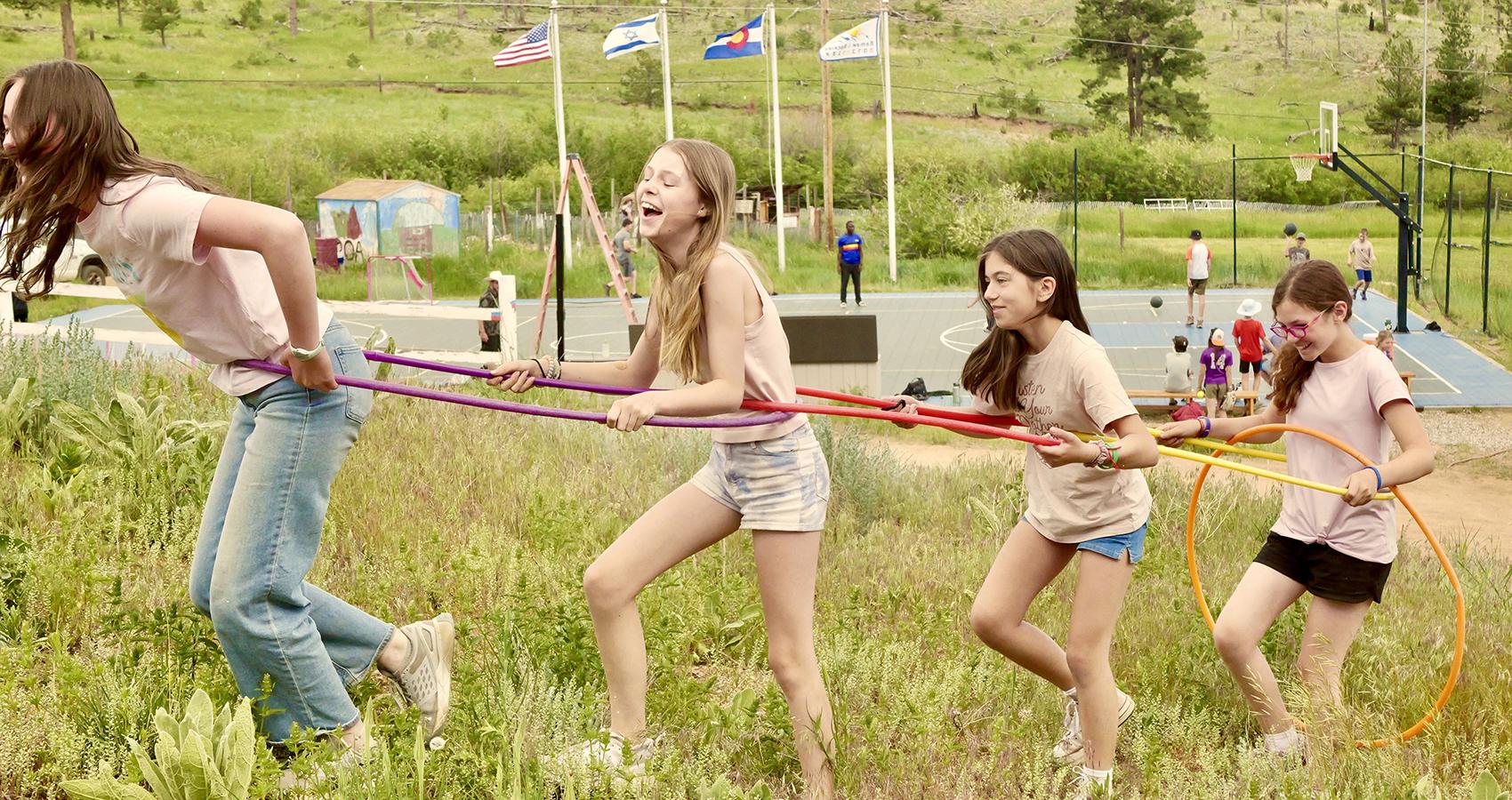 campers with rope