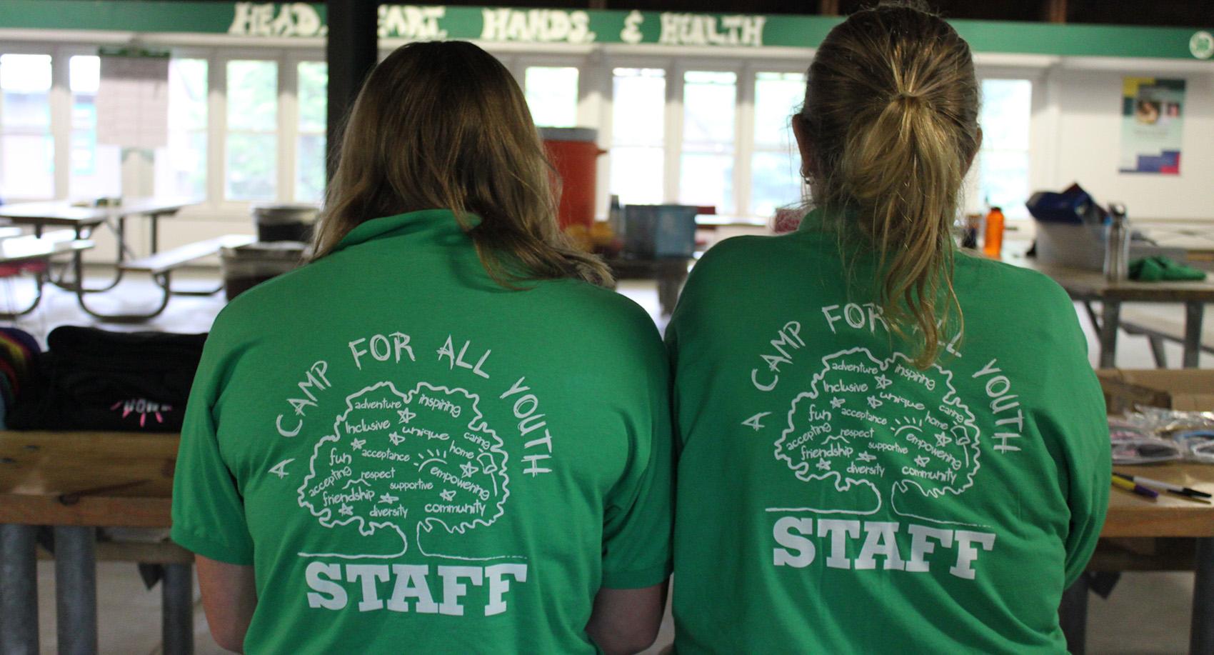 counselors wearing staff shirts