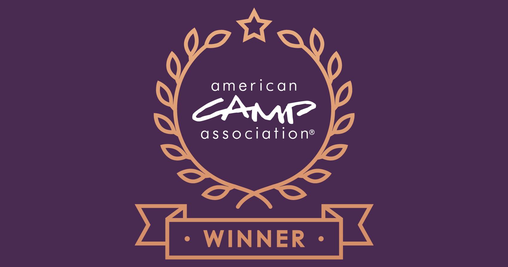 Award badge from American Camp Association showcasing credibility — part of SEO tactics for camp directory listings