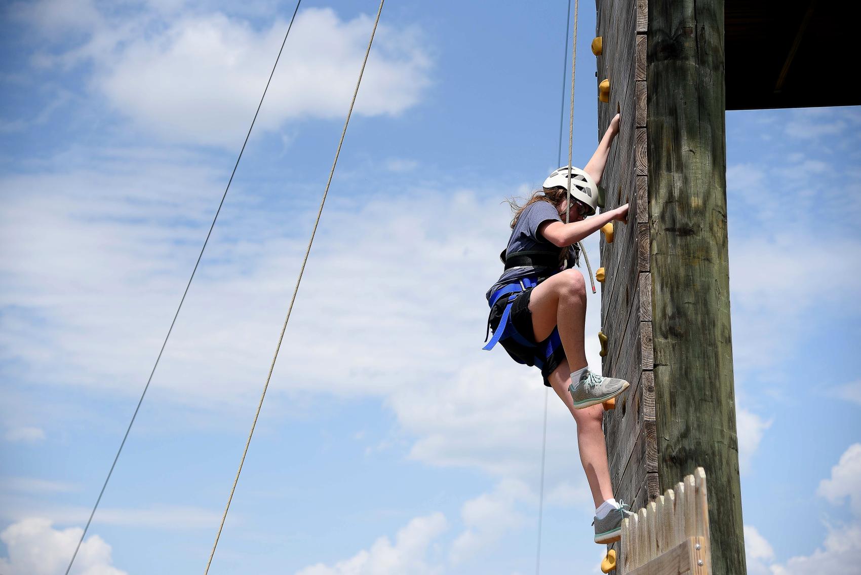 camp staff climbing