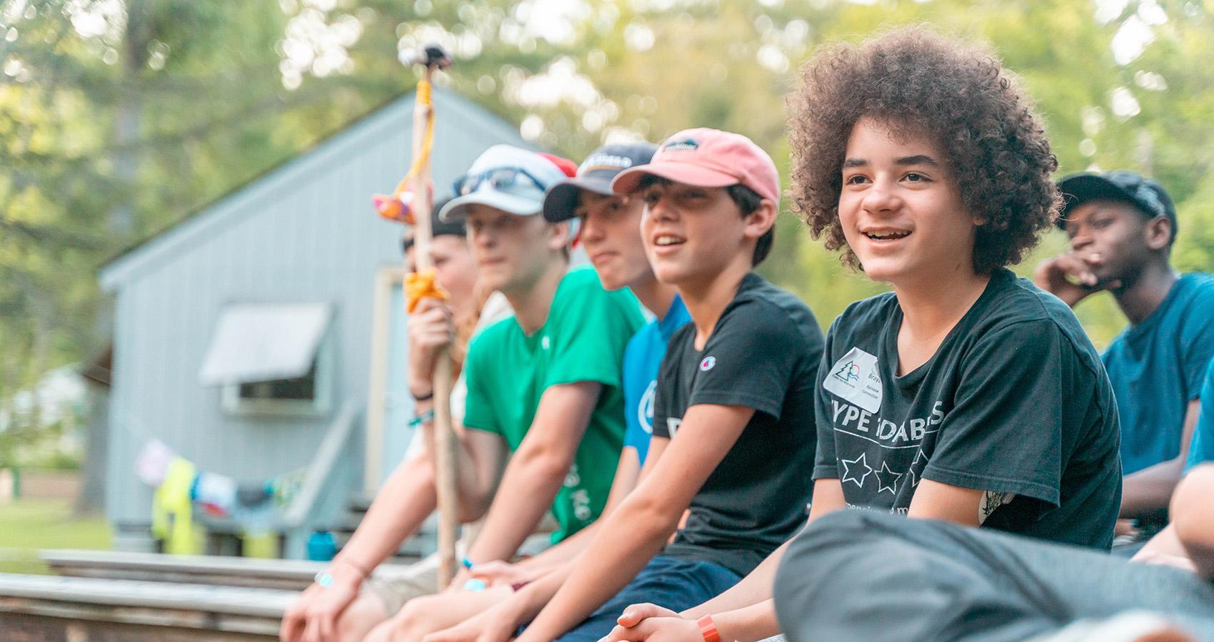 Campers and staff smiling
