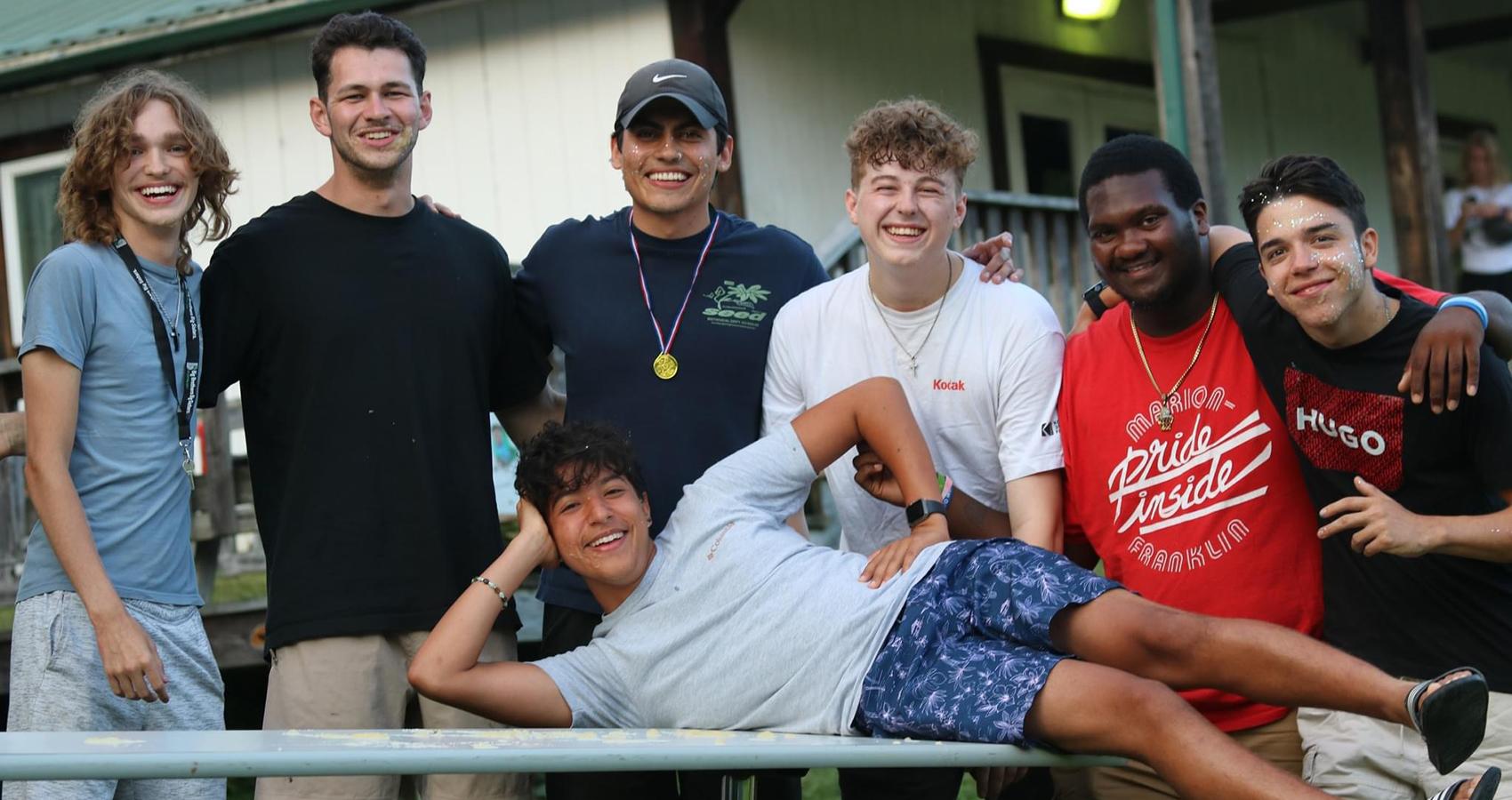 group of people at camp