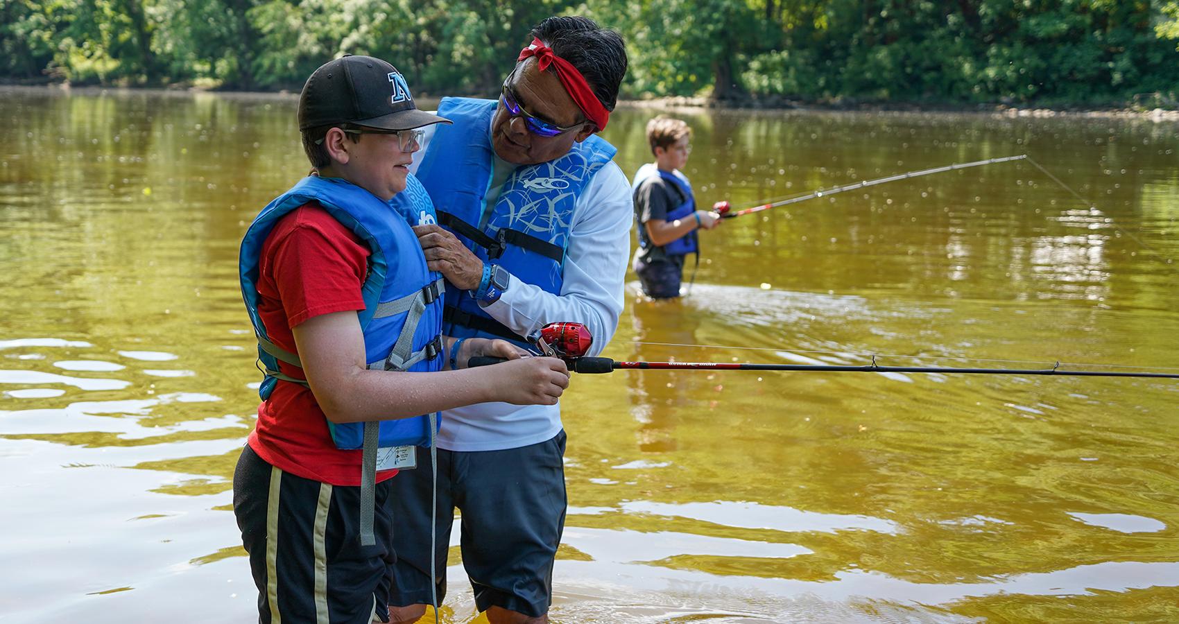 campers fishing