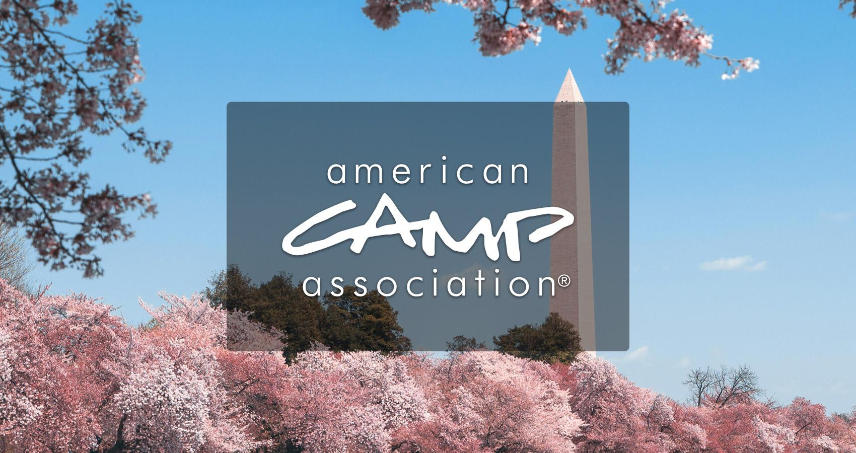 Washington Monument and cherry blossoms with ACA logo overlay