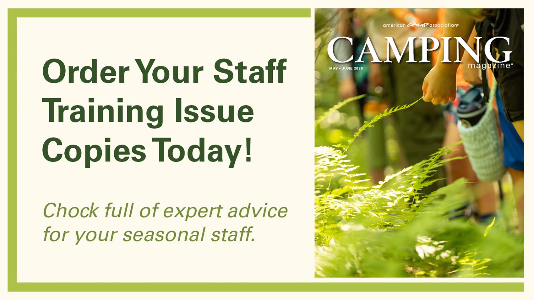 Magazine cover with text Order the Staff Training Issue