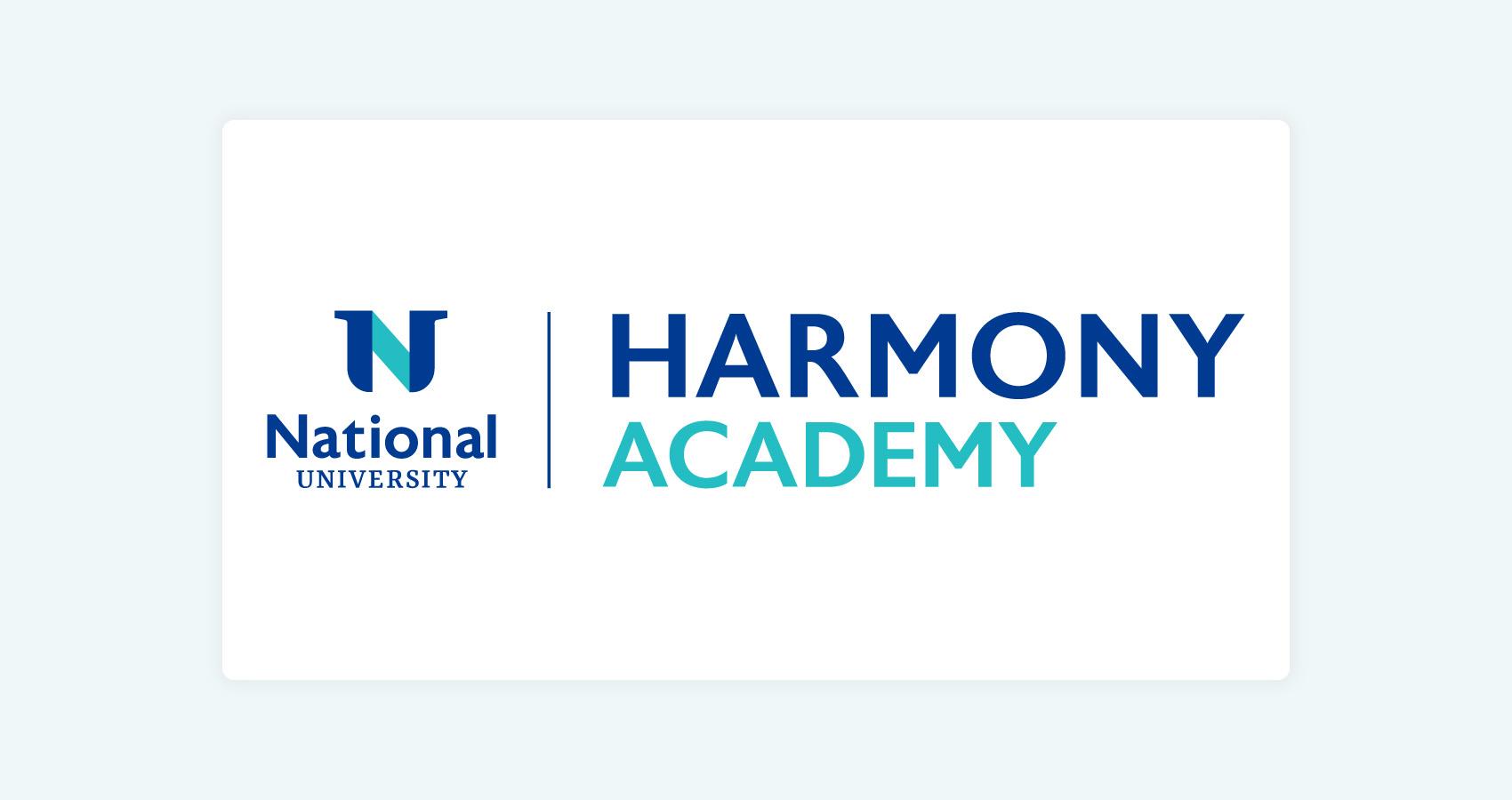 Harmony Academy Blue and Aqua logo