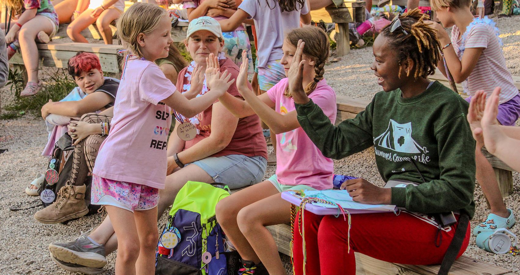 camper high five
