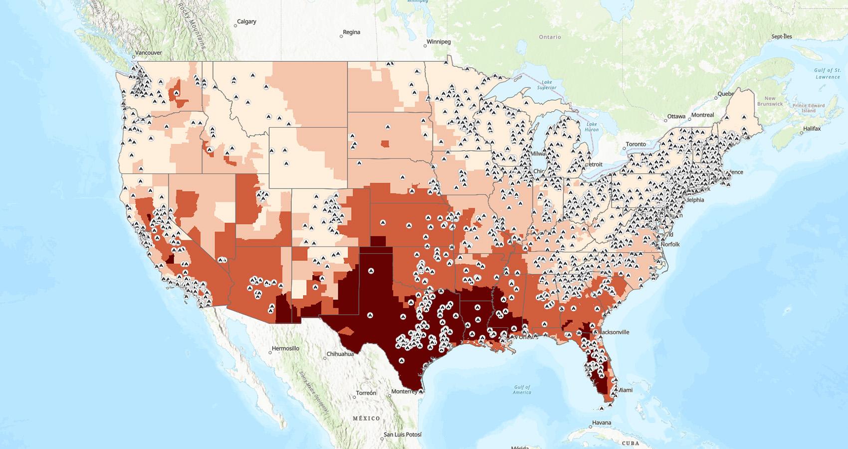 interactive map screenshot from tool