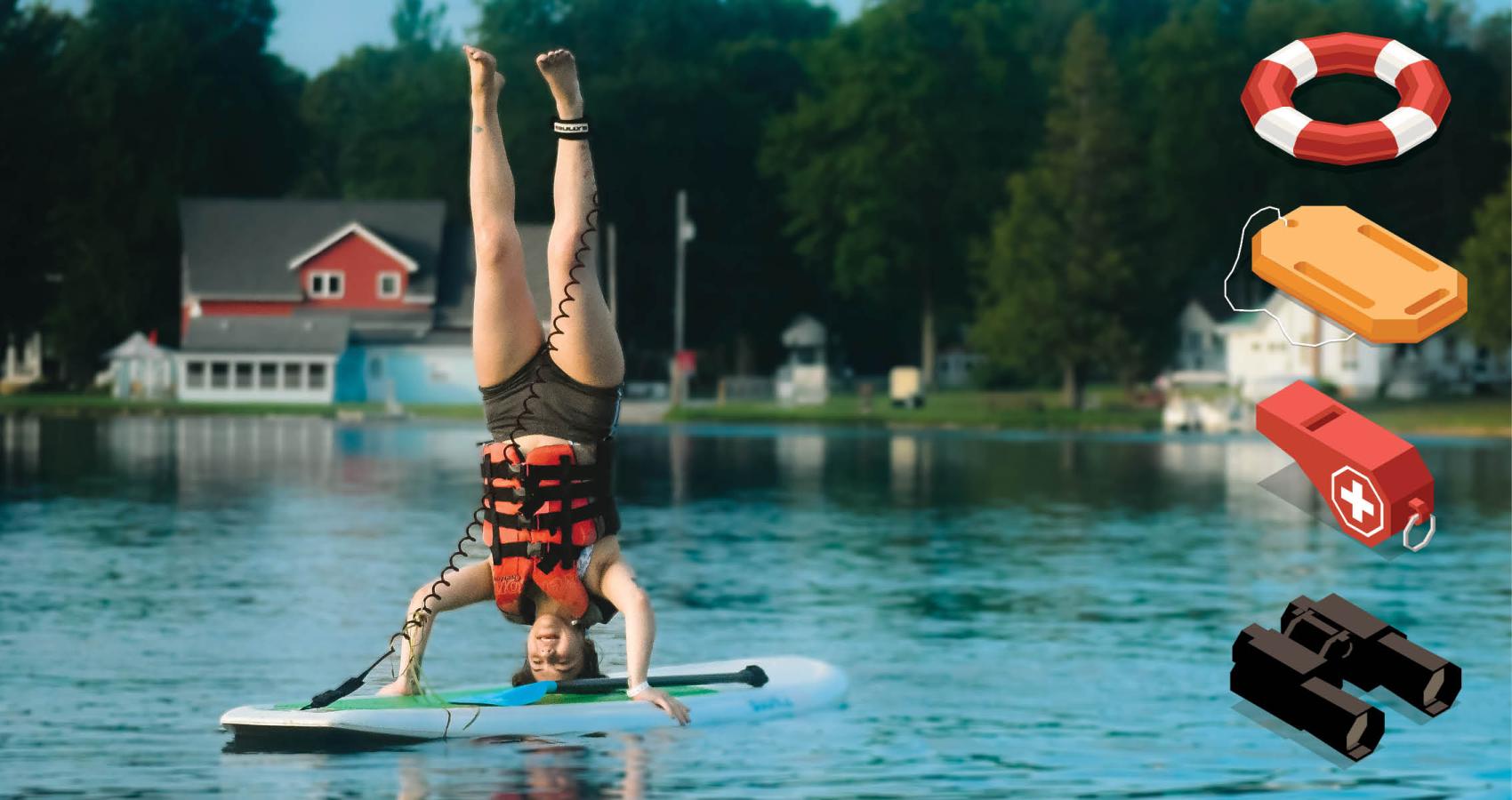 Lifeguard on paddleboard