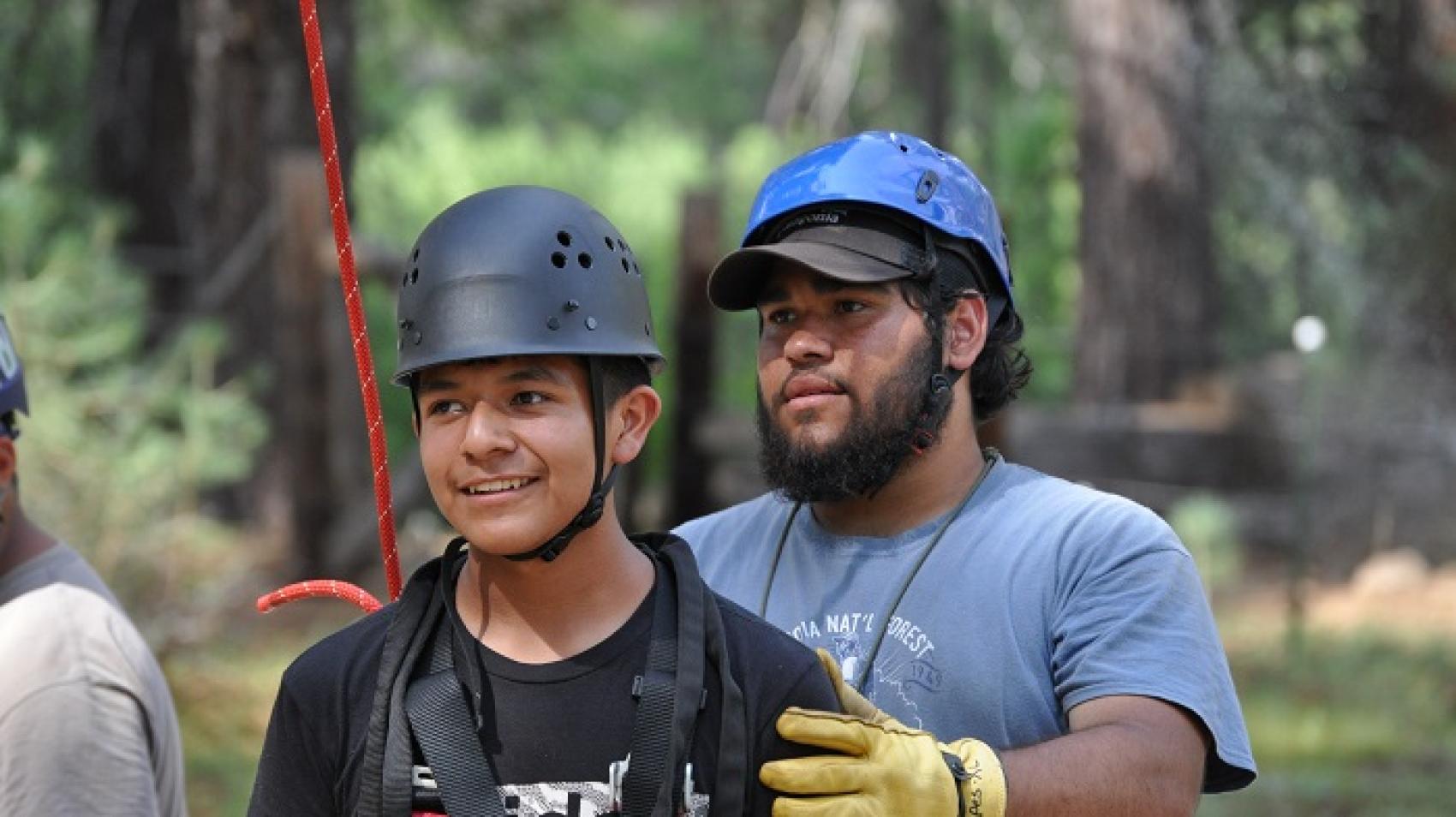 camper and staff member