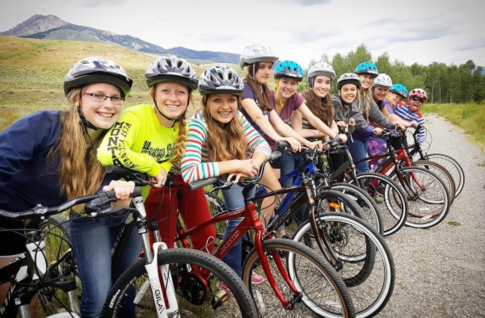 campers on bikes