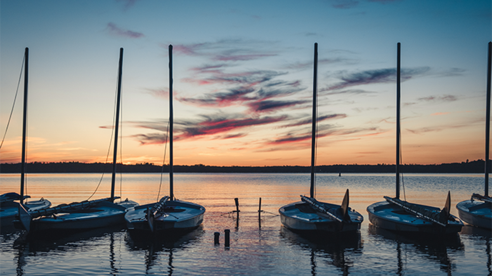 boats at sunset