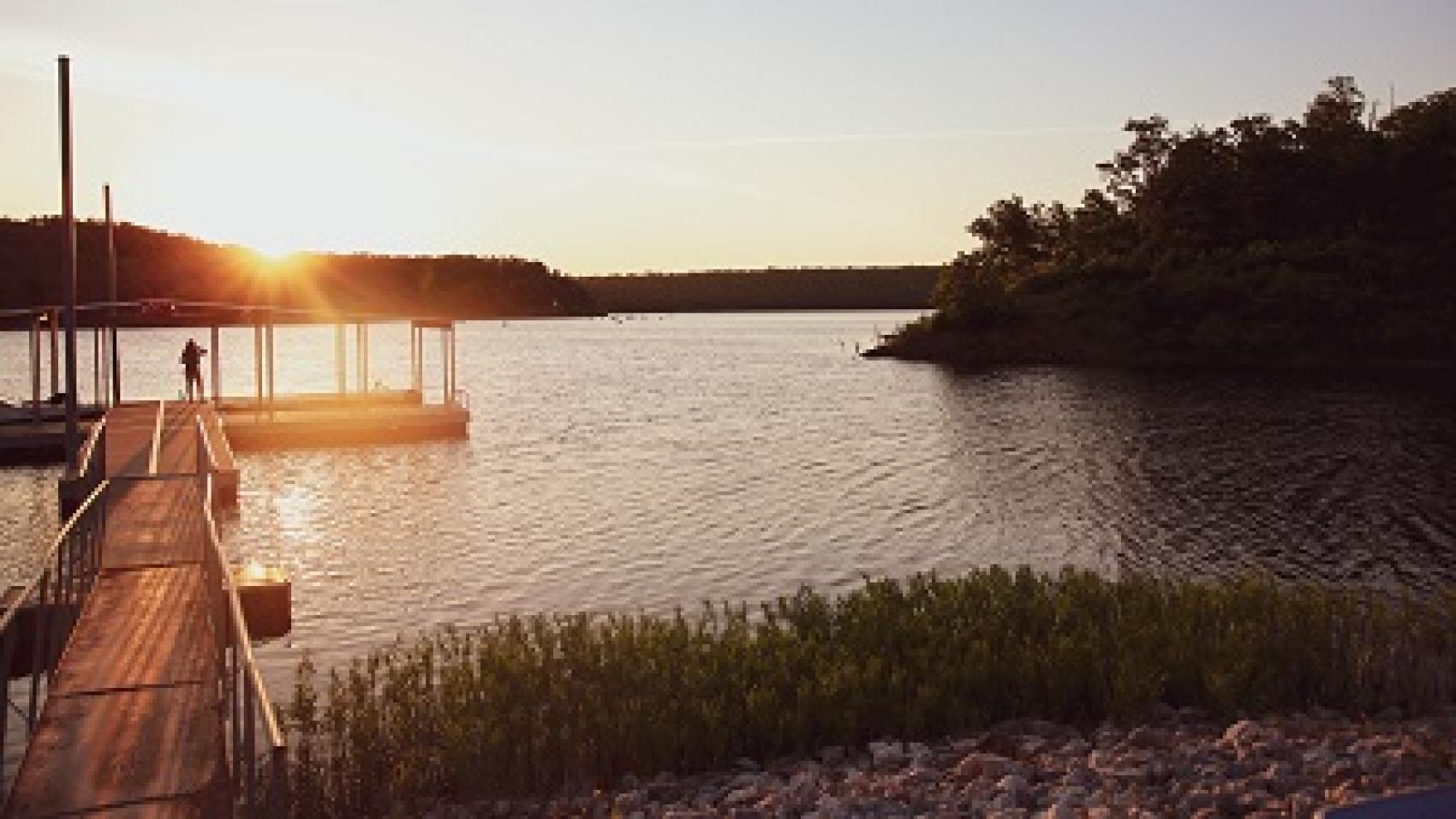 lake at sunset