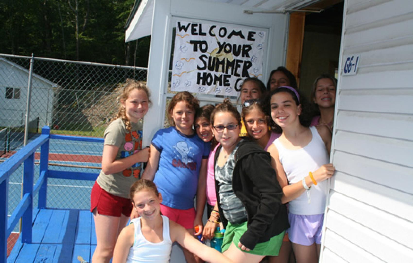 campers near bunkhouse