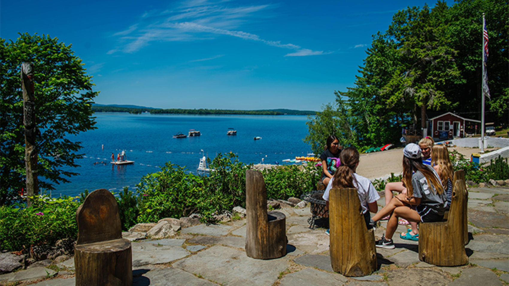 campers sitting in a group