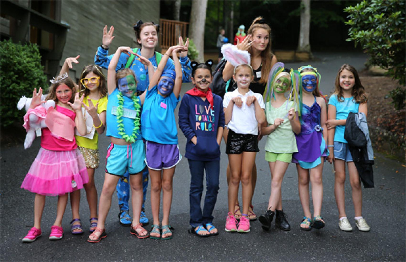 Campers and staff dressed in costume