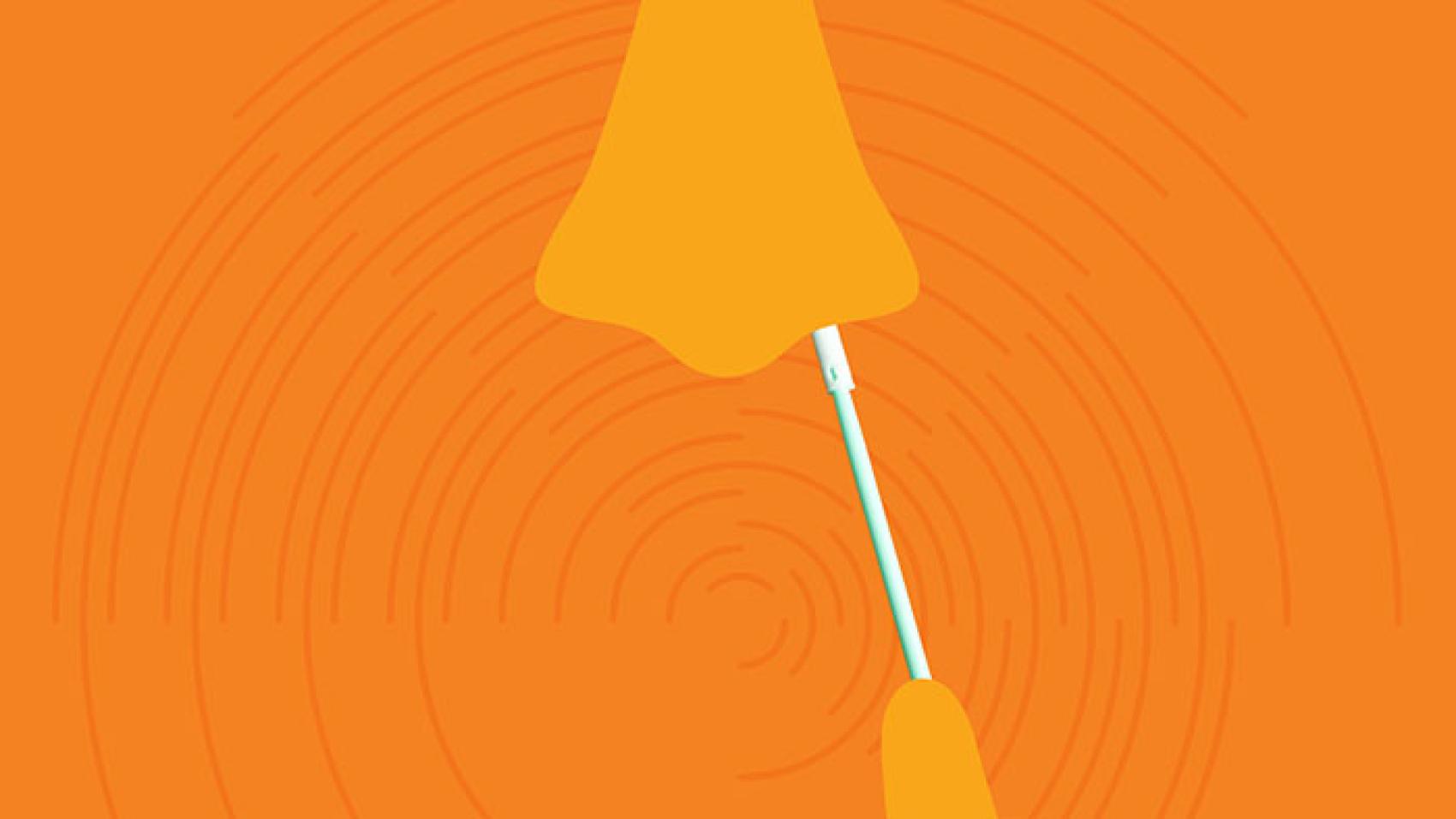 Illustration of swab nose test