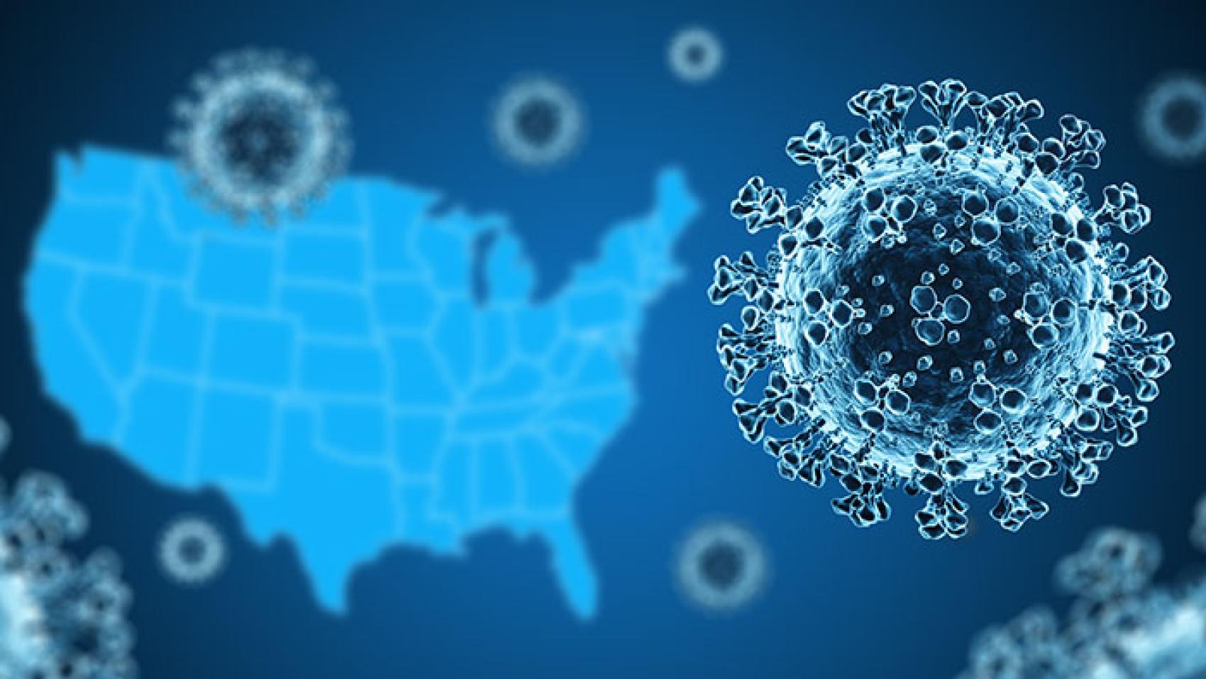 stock photo: Coronavirus with US map