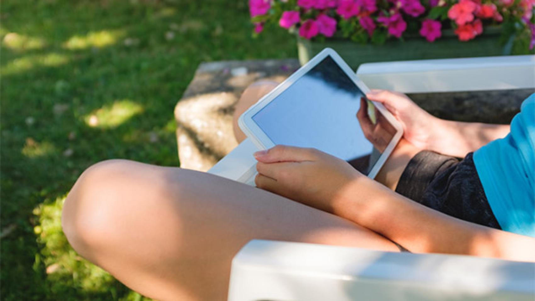 Young person using a tablet