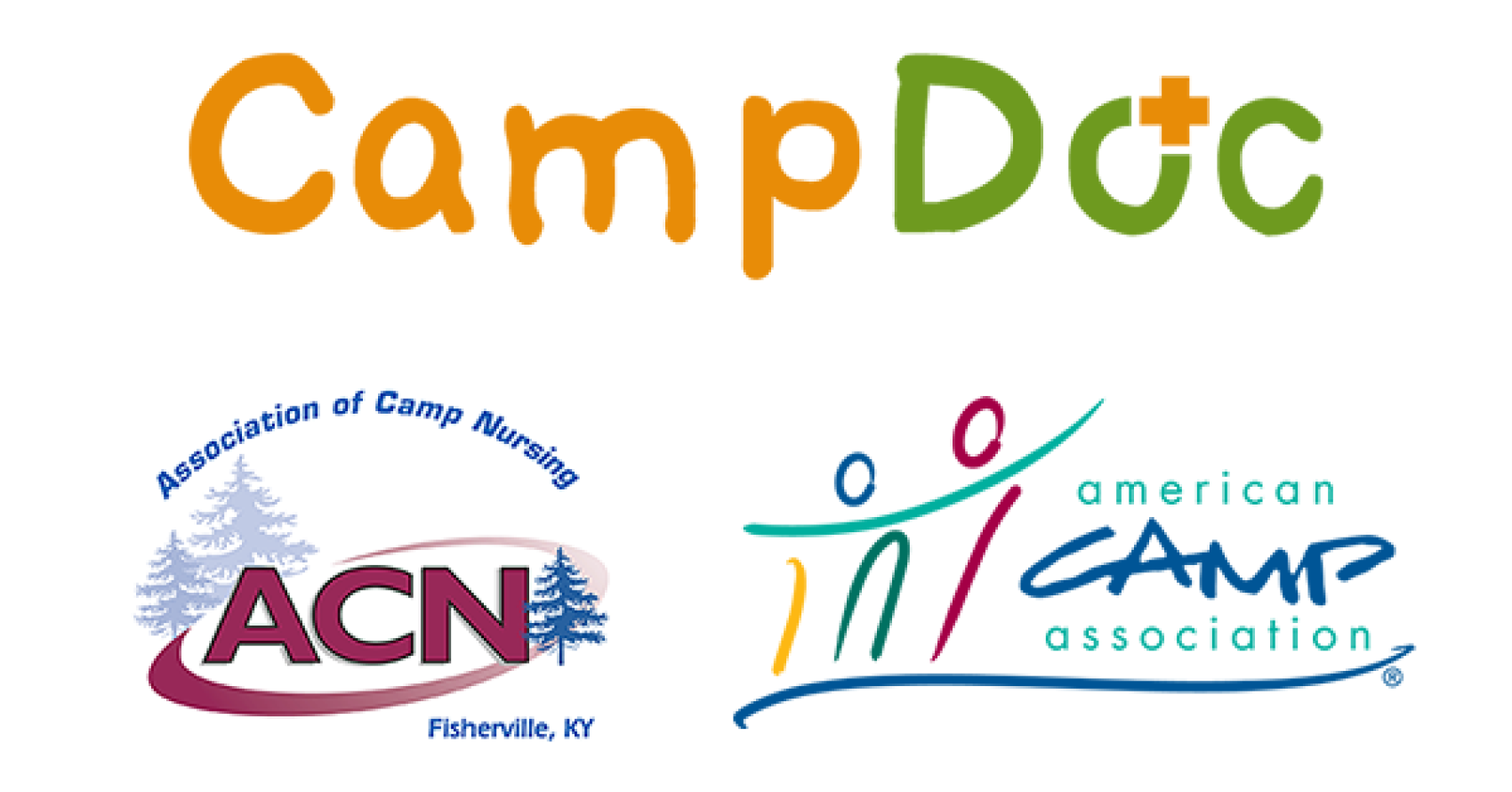 Logos of CampDoc, Association of Camp Nursing, and the American Camp Association