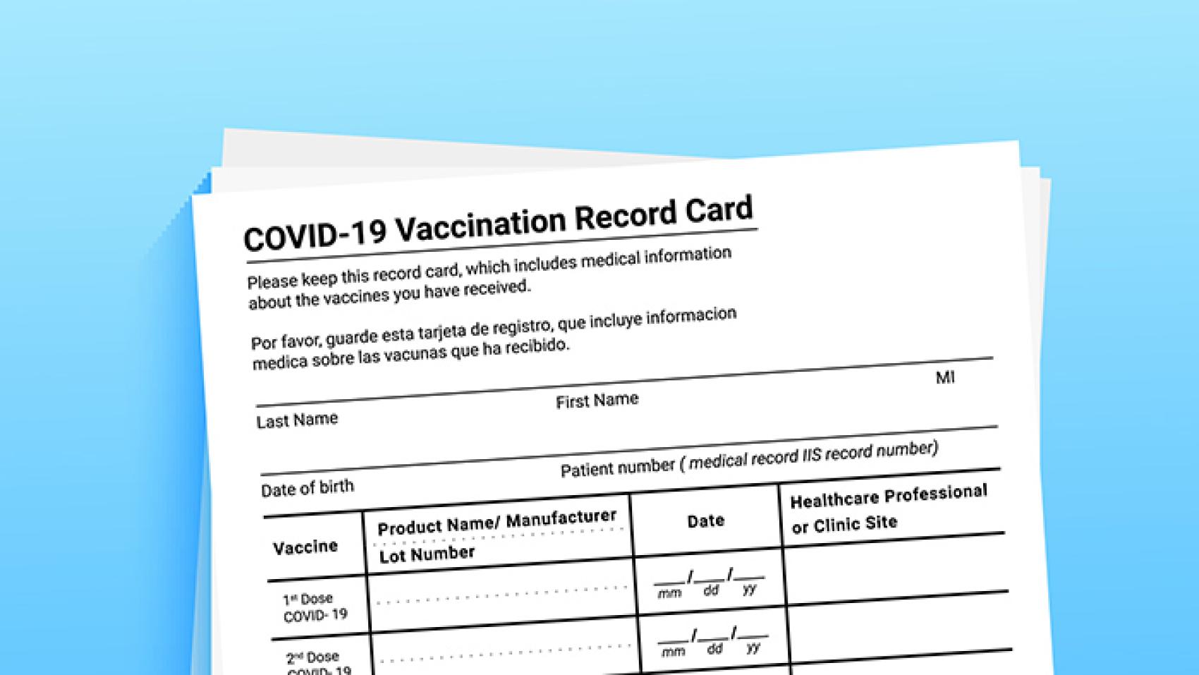 vaccination record card