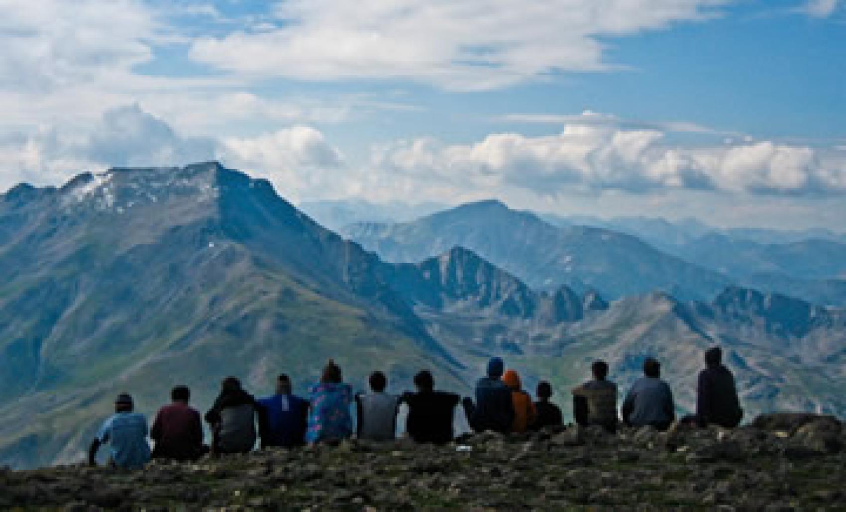 Campers hiking in National Park