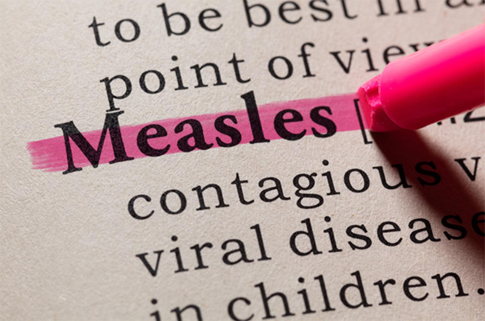 Definition of Measles being highlighted