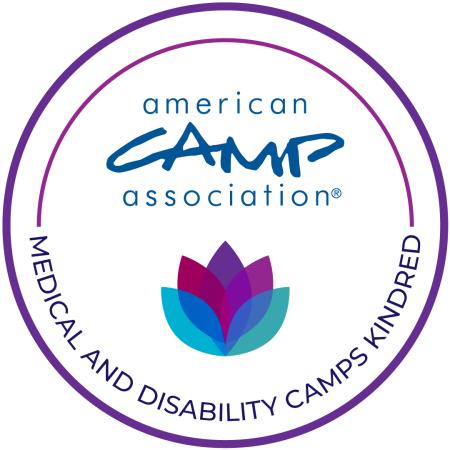 Blooming flower in purples and greens with American Camp Association, Medical and Disability Camps Kindred