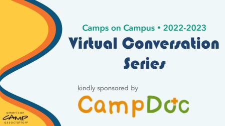 logo for Camps on Campus Virtual Conversation Series sponsored by CampDoc