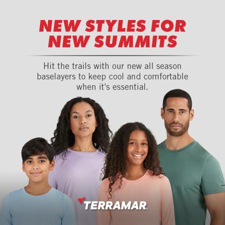 adults and kids wearing Terramar Ventilator fabric 