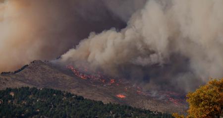 Photo of wildfire on mountain