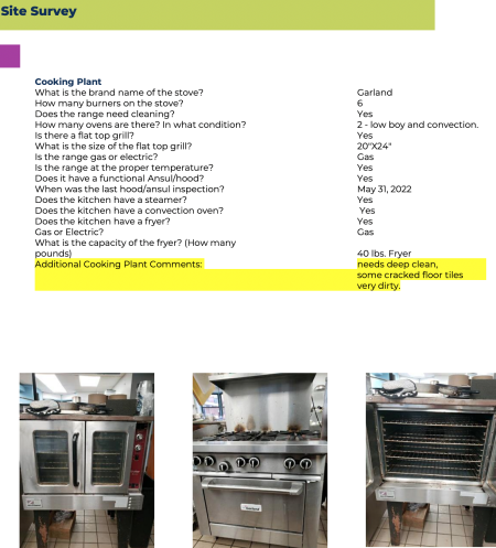 Campus Cooks Survey Screenshot