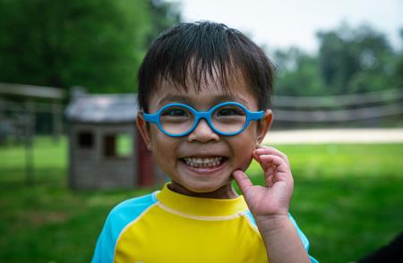 camper wearing glasses