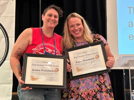 Jessica Weissbuch and Kayla Weissbuch award presentation