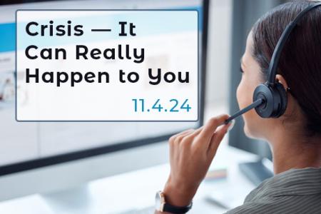 person with headet on. Webinar tile and date included