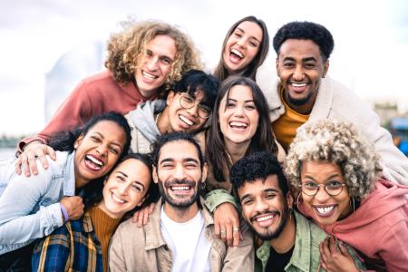 Young adults smiling